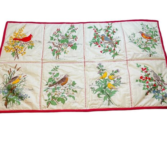 Handmade American Song Birds Wall Hanging 24.5x41 Mockingbird Chickadee Robin - Picture 1 of 13